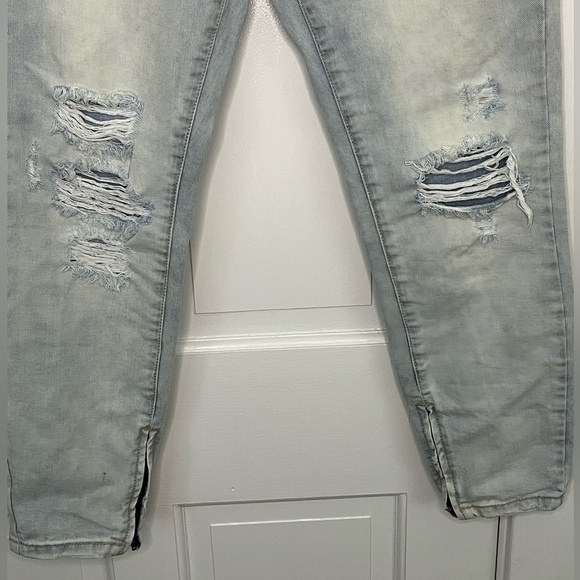 One X ONE TEASPOON Freebirds Low Waist Short Rise Skinny Jeans 27 Distressed - Picture 3 of 15